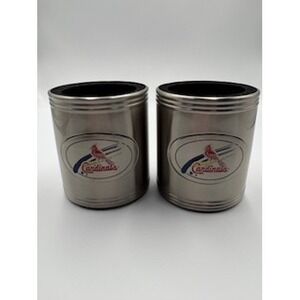 NWT MLB St Louis Cardinals Stainless Steel Can Cooler Set of Two Baseball Koozie